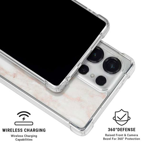 Rose Gold Marble Galaxy S25 Ultra Clear Case